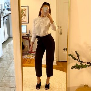 Zara Basic Collection Linen Crochet Blouse Small